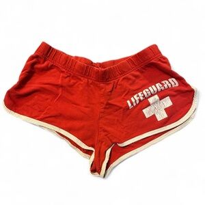 red & white life guard “wildwood nj” shorts